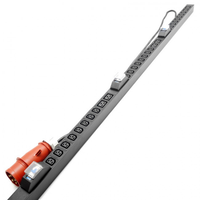 Блок розеток трехфазный вертикальный, 30 розеток С13