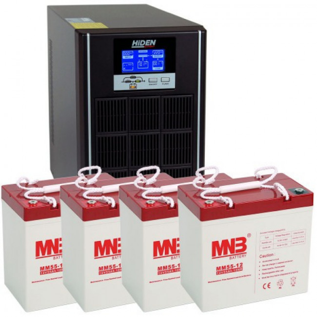 Комплект онлайн ИБП (2000 Ва / 1600 Вт) + 4 АКБ 55А/ч Комплект онлайн ИБП (2000 Ва / 1600 Вт) + 4 АКБ 55А/ч