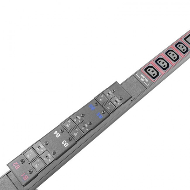 Блок розеток трехфазный вертикальный, 36 розеток C13, 6 розеток C19, 32A